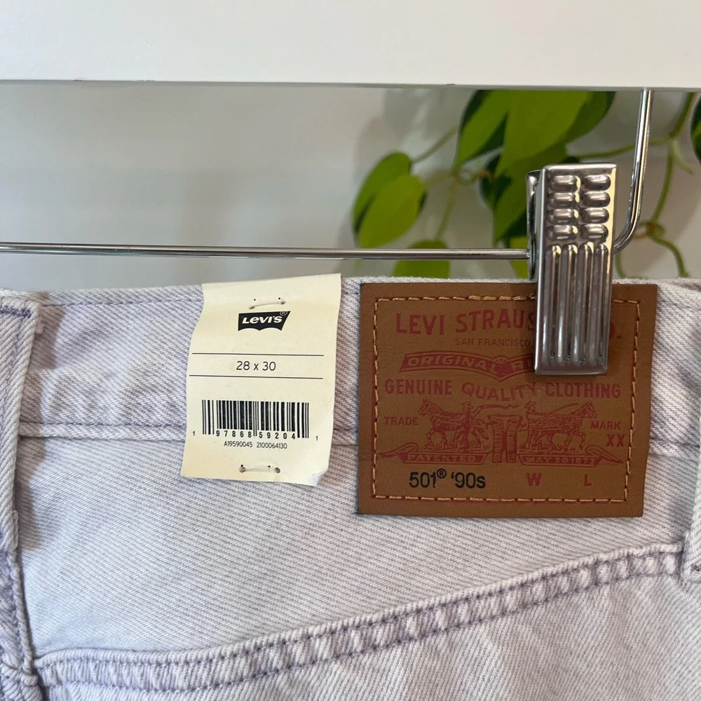 Levi’s Premium 501 90s Mid Rise Straight Jeans Purple Dyed 28x30 NWT - Picture 3 of 10